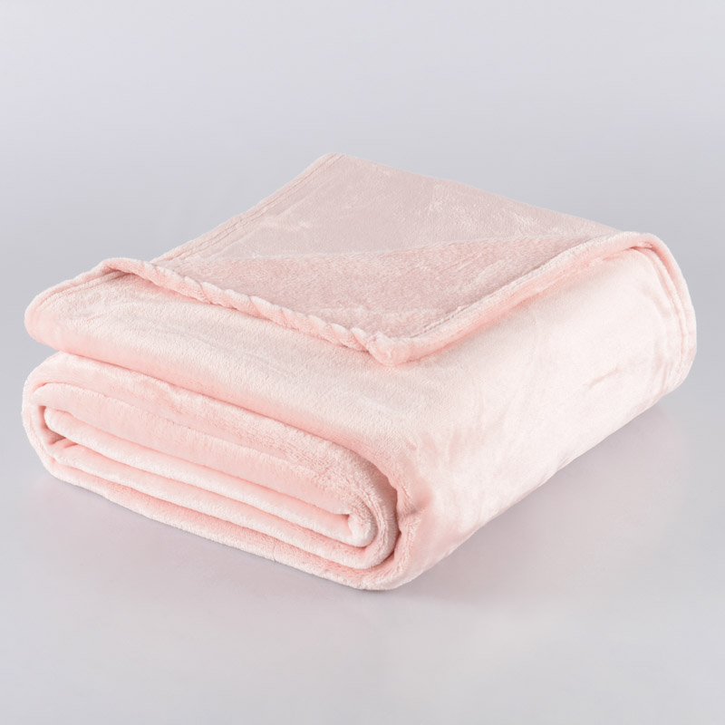 Plaid Microfibre Super Doux Alaska Rose Poudre 130x160cm Lincroyable 3825